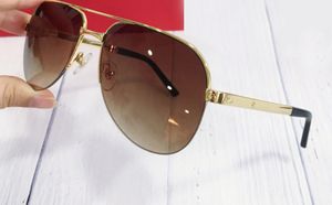 Gold/Braun schattierte Pilotensonnenbrille Vintage Gafas de Sol Herrenmode Sonnenschutz UV400-Schutz mit Box