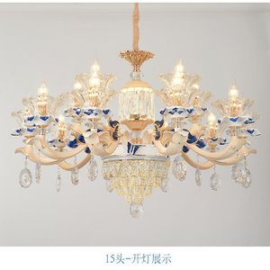 Chandeliers European Chandelier Crystal Lamp Modern Atmosphere Restaurant Ceramic Simple Europe 2022 Year Decorative