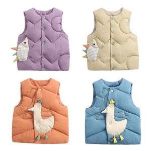 Outono inverno colete quente para crianças 2-6 anos meninas bebê bonito desenho animado cintura algodão acolchoado outerwear crianças meninos jaquetas 210818