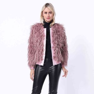 Fur imitation fur coat Korean version pure color beach Wool Women's short straight 211207