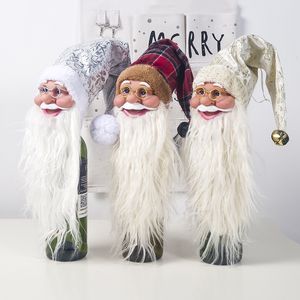 Natale decorazioni claus cover del vino senza frontoso evade incolla bambola wines bottiglia decorazione natale nordico terra dio santa hanging ornamento wy1390