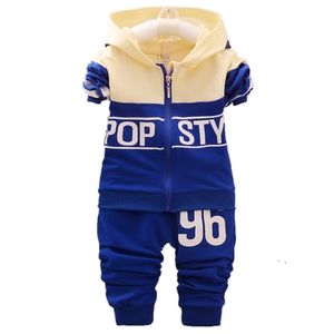 Vår Höst Baby Boys Girls TrackSuits Fashion Barn Hooded Jacket Pants 2st Set Barn Brand Kläder Toddler Kläder Suit 211021