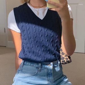 Autumn 2021 Women's Sweaters Preppy Style Crop Tops Girl Sweater Vest Women Jumper V Neck Pullover Knitted Vests Solid Outfit1