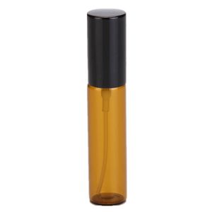 100pcs/lot Mini 5ml Empty Amber Spray Glass Atomizer Perfume Bottle With Aluminum Cap 10ml Vials Travel Bottle