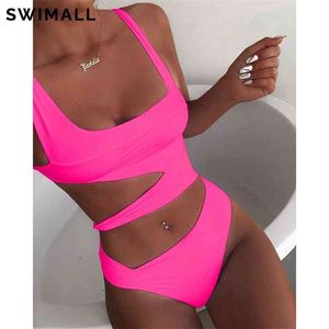 Svart Vit Högklippt Baddräkt Kvinnor Badkläder Push Up Monokini Summer Bather Bad kostym Strand Wear Biquini 210625