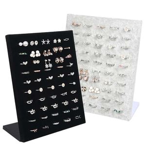 Velvet Ring Displayhållare Stativ för butik 50 Sitt för ringar Lagring Smycken Display Wall Jewellry Organizer Rack 211110