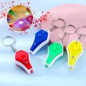 Portable UV Light Money Detector Keychain Hushållens sundries Mini LED ultraviolett nyckelring Partihandel 4 färger