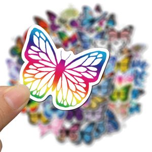 50pcs-paczka kolorowy motyl ogrodowe naklejki wodoodporne naklejki do butelki laptopy planisty samochodowy Scrapbooking Phone Cup Macbook Wall Drzwi ścienne Organizator Naklejka