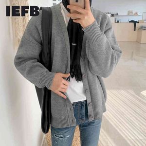 IEFB Korean Cardigan Kintted Tröja för män Trend Single Breasted Kintted Toppar Vår Höst Vintage Kintwear Coat 9Y4542 210524