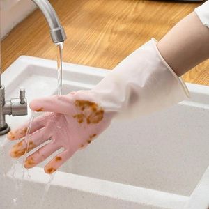 Engångshandskar 1 par vattentät gummi latex diskmedel kök rengöring s m l hushållning handskar