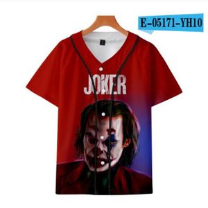 Man sommar baseball jersey knappar t-tröjor 3d tryckta streetwear tee shirts hip hop kläder bra kvalitet 0104