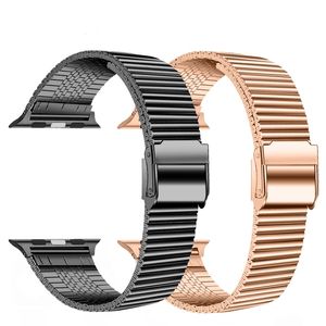 Cinta de aço inoxidável de luxo para Apple Watch Ultra 49mm Band 41mm 45mm WatchBand Iwatch Series 8 7 SE 6 5 3 Bandas 38mm 42mm 40mm 44mm Correa