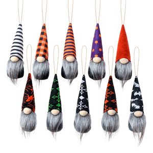 Dostawy Party Halloween Gnome Wiszące Ozdoby Handmade Pluszowe Skandynawskie Tomte Doll Dom Dekoracje Wisiorek Kid Prezent XBJK2108