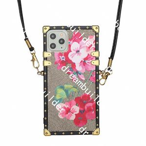 Fashion Phone Cases For iPhone 15 Pro Max case 13 12 mini 11 12 13 14Pro Max 15 14Plus XR XS X XSMAX PU leather shell Samsung S23P S23 S21 S22 S22P S23U NOTE 20 20U with Lanyard