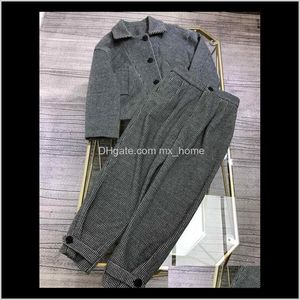 Autumn Winter Luxury Design Warm Fashion Coat Pant Super Classic Casual Allmatch Temperament Lady Suit 0Gcr3 Clothing Sets Tu83S