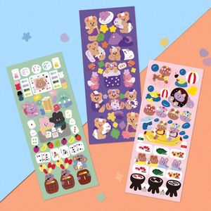 Cute Bear Decor PVC Adesivi impermeabili Decorazione Scrapbooking Stick Label Diary Album Sticker Kawaii Cancelleria coreana