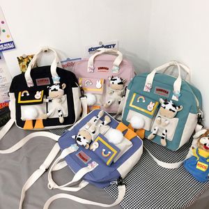 Plecak Kobiety Moda Koreański Śliczne Krowa Kobieta Student College Schoolbag Girl Badge Wielofunkcyjne Kawaii Damska Torba Nylonowa