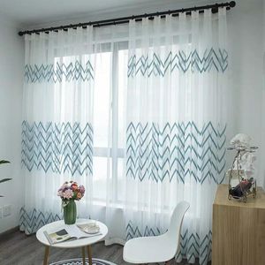 Curtain & Drapes Curtains For Living Room Dining Bedroom Embroidery Yarn Simple Modern Style Korean Nordic