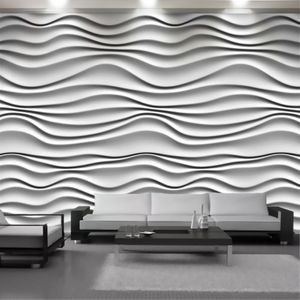 Modern minimalistisk våg 3d tapet väggpapper vardagsrum sovrum kök interiör hem dekor målning väggmålning bakgrundsbilder