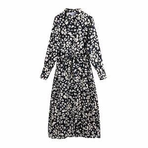 Vintage mulher negra leopardo cetim faixas longas vestido mola moda senhoras camisa es feminina elegante patry 210515