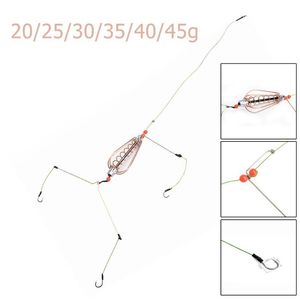 Wholesale sinker holder for sale - Group buy Fishing Hooks Stainless Cage Feeder Group Sinker With Bait Holder Outdoor Hook Carp Hair Rigs Baits High Quality