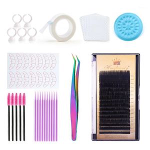 Hand False Eyelashes Extension Practice Exercise Kit Makeup Mannequin Head Set Eye Lashes Graft Tool1