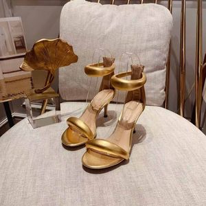 2021 Rom Luxus-Damen-Sandalen mit hohen Absätzen, modische Partyschuhe, sexy One-Line-Band, mehrfarbig, Größen 35–41