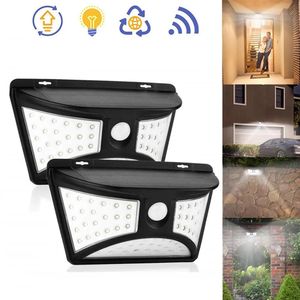 Lampada da parete a energia solare 68 LED Sensore di movimento PIR Lampada di sicurezza per giardino esterno impermeabile