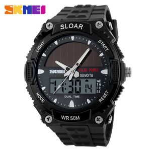 Sport Watch Men Clock Male Digital Wrist Watches Solar Power 12/24 Hour Water Resistant Men's Watch relogio masculino SKMEI 2019 X0524