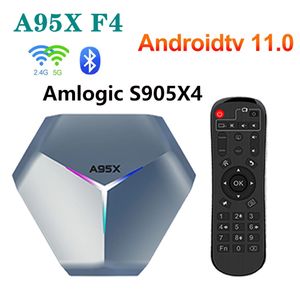 A95x F4 RGB Amlogic S905x4 Smart Android 11 Caixa de TV 4K HD YouTube 2GB RAM 16GB ROM WIFI Set Top Box 2G 16G VS A95X F3