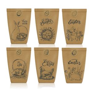 Favor Favor Favor Do Partido de Páscoa Goodie Sacos De Papel Envoltório De Presente, 12 Pcs Coelho Colorido Ovo De Pintainho Estodizado Biscoito Doce Saco De Presente Para Crianças Sala de Aula Sala