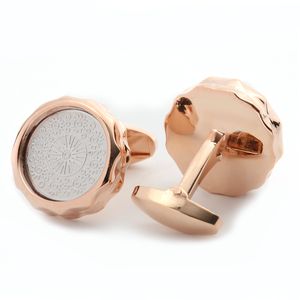 Rose Gold Francuski Wzór Spinki do mankietów Koszula Biżuteria Spinki do Męskie Marka Mody Cuff Link Ślub Guzik Przycisk Mankietów AE591259713425