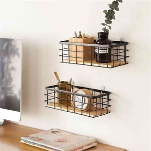 Kitchen Accessories Storage Organization Basket Rectangular Box Wall Hanging S9S21S21 210922