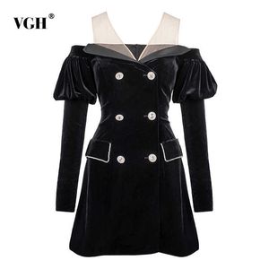 Vintage Black Dress for Women Slash Neck Långärmad Hög midja Mini Sexig Bodycon Klänningar Kvinna Mode Kläder Stil 210531