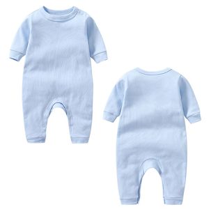 Nyfödd Baby Cotton Romper Jumpsuit med långärmad vårhöstkläder Nattdräkt