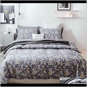 Bbset Moda Semplice Motivo Floreale Biancheria da Letto per La Casa Copripiumino Lenzuolo Piatto Set Inverno Completo Re Singolo Queen O4Wod Bjoyc