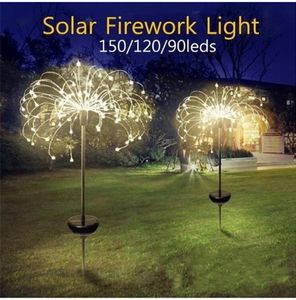 Solar Powered Outdoor Grass Globe Dande Lamp 90 120 150 LED For Garden Lawn Landscape Lamp Holiday Light