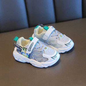 Barnskor för babyflickor Höst Casual Basket Sneakers för Pojkar Mode Sport Barnens svarta mesh tränare Sko 1-6 år G1025