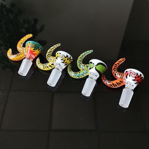 14mm Male Joint Heady Glass Bowl Colorful Fish Type Bowls Smoking Accessaries Oil Dab Rigs OD 25mm 28mm Water Pipes E Cigatettes XL-SA05 XL-SA12