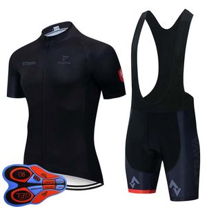 Mens Rapha Team Cykling Jersey Bib Shorts Set Racing Cykel Kläder Maillot Ciclismo Sommar Snabb Torr MTB Bike Kläder Sportkläder Y21041059