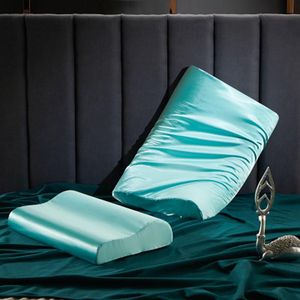 Travesseiro de travesseiro 2022 Luxo Cetin Silk Prophcase Pink Cinza Sólida Tampa Imitada 30cmx50cm/40cmx60cm