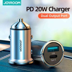 Joyroom 20w PD Typ C Fast Laddning för 12 Pro Max Mini Soket i bil USB Laddare för iPhone Xiaomi Mobile