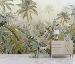 Wholesale tropical living room decor for sale - Group buy Wallpapers CJSIR Wallpaper Custom D Medieval Hand painted Tropical Rainforest Plant Banana Leaf Po Mural Wall Living Room Decor
