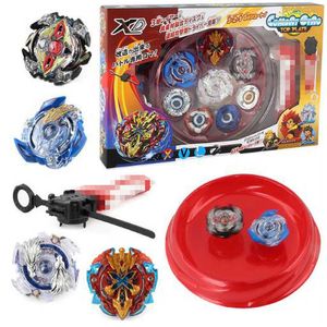 New Beyblades Burst Launcher Bayblade Arena 4 Pçs / Set Giroscópio Disco 4D Battle Stadium Metal Fusion Bey Blade Grip Crianças Brinquedo X0528