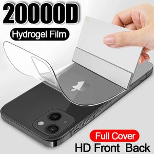 20000D Vorderseite Rückseite Full Cover Screen Protector Für iPhone 13 12 11 Pro Max Hydrogel Film 7 8 6 6S Plus X XR XS Max 13 Nicht Glas