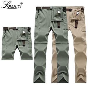 Plus Size 7XL Męska Spring / Lato / Jesień Spodnie Mężczyźni Ultra-Cienki Szybkie Dry Spodnie Mężczyzna Khaki Zip-Off Spodnie Męskie Spodnie Cargo AM399 X0615