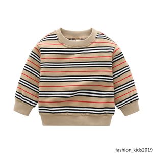 Kinder Baumwollpullovershirt Jungen Pullover Tops Baby Langarm Streifen Hoodies Kinder Kleidung