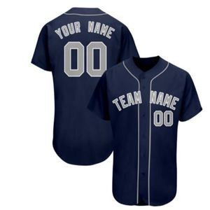 Niestandardowy mężczyzna Baseball Jersey Haftowane zszyte zespół logo Dowolna nazwa dowolnego numeru jednolity rozmiar S-3XL 010