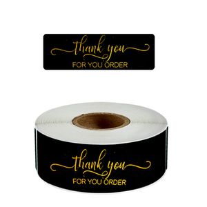 120pcs Roll Thank You For Your Order Label Adhesive Stickers Store Box Gift Bag Baking Package Envelope Decoration