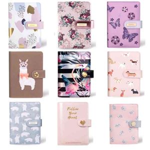 Never A6 Cute Leather Cover Notebooks 6 Rings Binder Planner Agenda Organizer Office School Refillable Notebook Stationery 210611